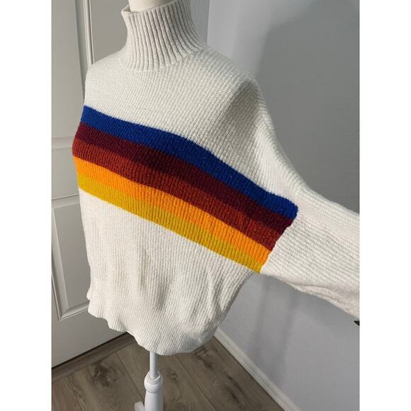 Express Rainbow Stripe Mock Turtleneck - Picture 5 of 8